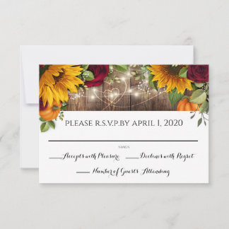 Herbst-Ernte-Hochzeits-Antwortkarte RSVP Karte