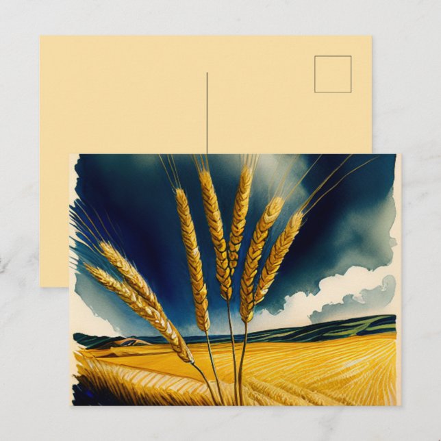 Herbst Ernte Prairie Gold Holiday Postkarte (Vorne/Hinten)
