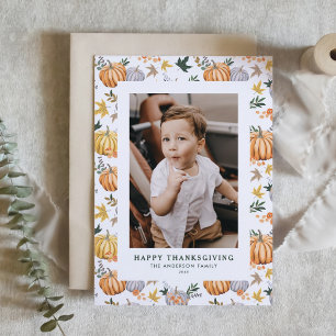 Herbst Ernte Pumpkin Happy Thanksgiving Foto Feiertagskarte