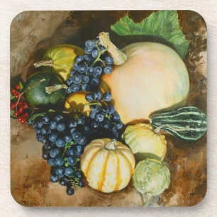 Herbst Ernte Stillleben mit Pumpkins, Gourmet Getränkeuntersetzer