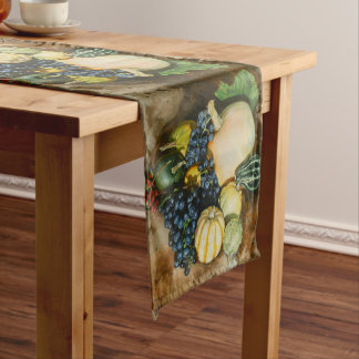 Herbst Ernte Stillleben mit Pumpkins, Gourmet Mittelgroßer Tischläufer