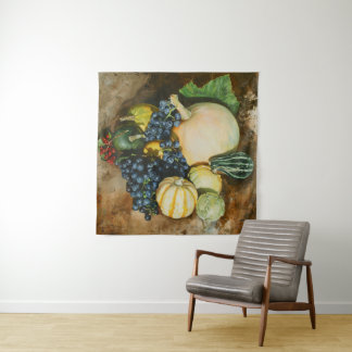 Herbst Ernte Stillleben mit Pumpkins, Gourmet Wandteppich