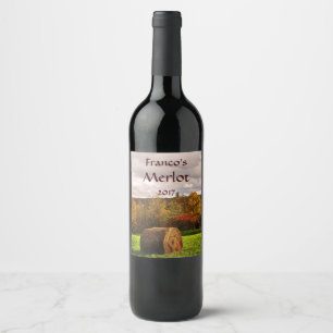 Herbst-Ernte-Wein-Aufkleber Weinetikett