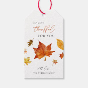 Herbst Erntedank Ahornleder so dankbar Geschenktas Geschenkanhänger