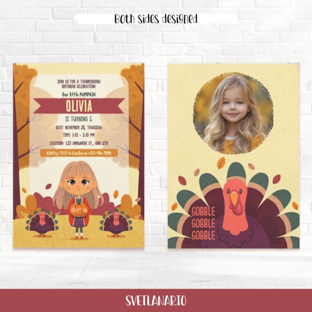 Herbst Erntedank Geburtstag Foto Einladung (Von Creator hochgeladen)