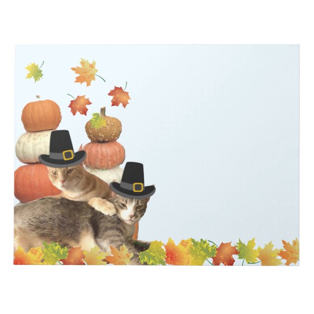 Herbst/Erntedank Katzennotiz Notizblock (Vorderseite)