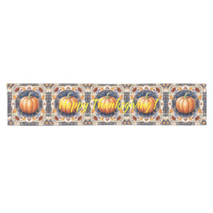 Herbst Erntedank Moderne Pumpkassine Kurzer Tischläufer