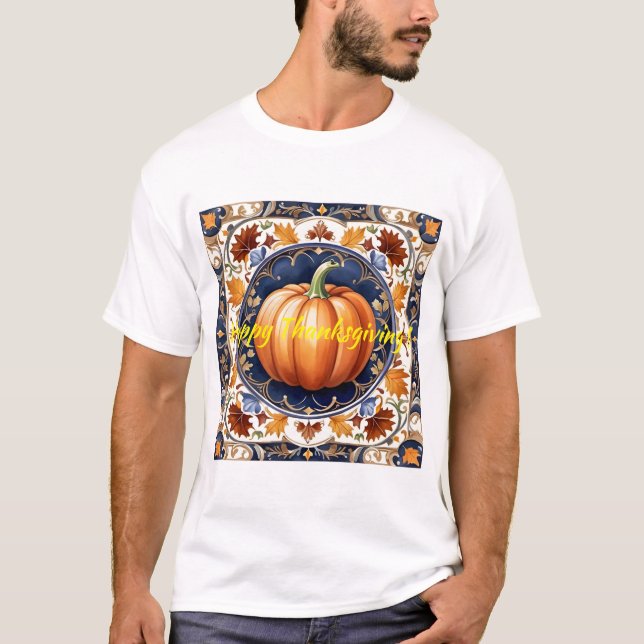 Herbst Erntedank Moderne Pumpkassine T-Shirt (Vorderseite)