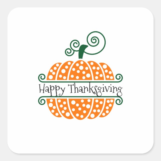 Herbst, Erntedank, Monogramm Pumpkin Quadratischer Aufkleber (Vorderseite)