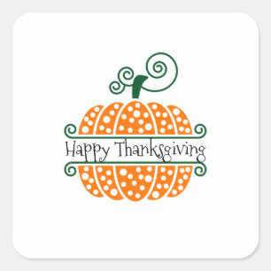 Herbst, Erntedank, Monogramm Pumpkin Quadratischer Aufkleber
