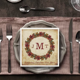 Herbst, Erntedank Monogramm Serviette