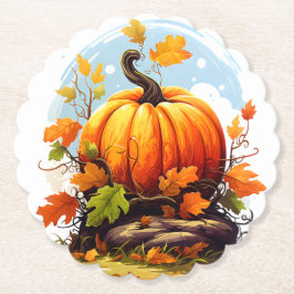 Herbst Erntedank Pumpkin Paper Untersetzer