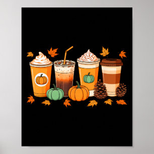 Herbst Erntedank Pumpkin Sce Kaffee Latumn Poster
