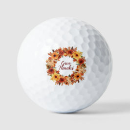 Herbst Erntedank Pumpkin und Blume Golfball