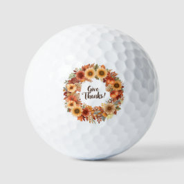 Herbst Erntedank Pumpkin und Blume Golfball