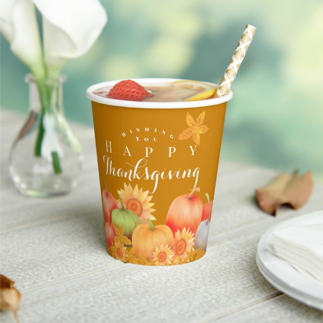 Herbst Erntedank Senf Pappbecher (In Situ)