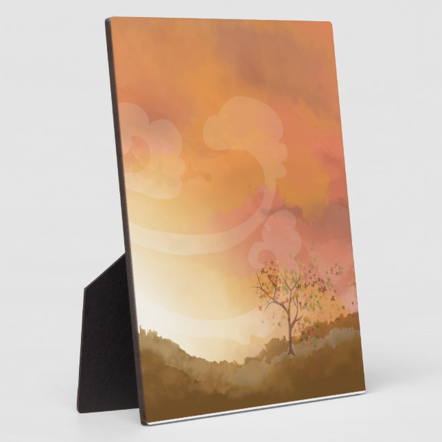 Herbst Erntedank Szene dekorative Plaque Fotoplatte (Seite)