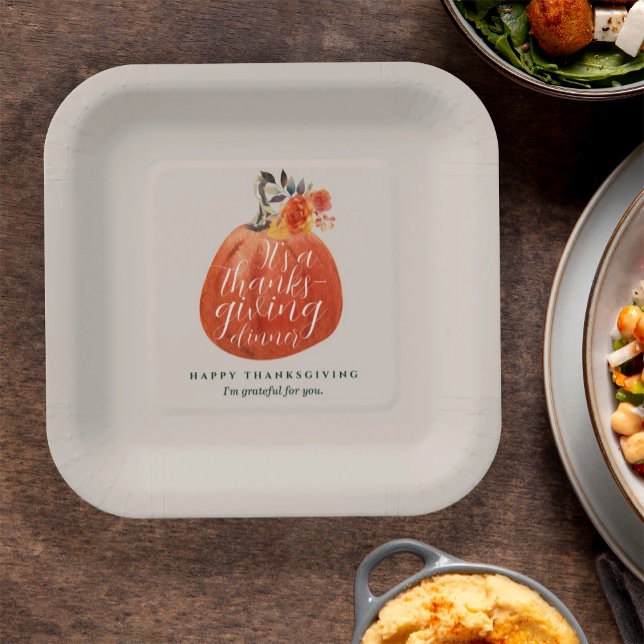 Herbst Erntedank Wasserfarbe Pumpkin Pappteller (Von Creator hochgeladen)