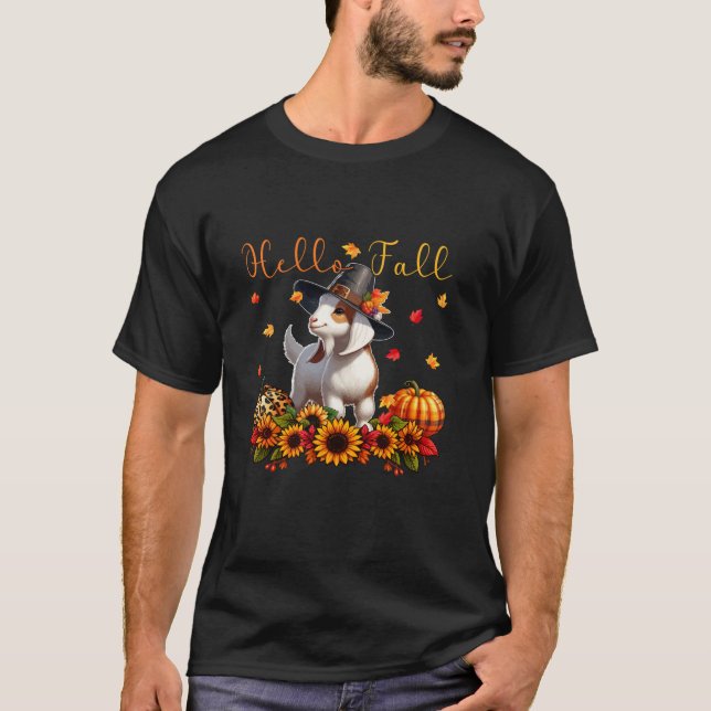 Herbst Erntedank Ziegenkostüm Herbstleopard Pump T-Shirt (Vorderseite)