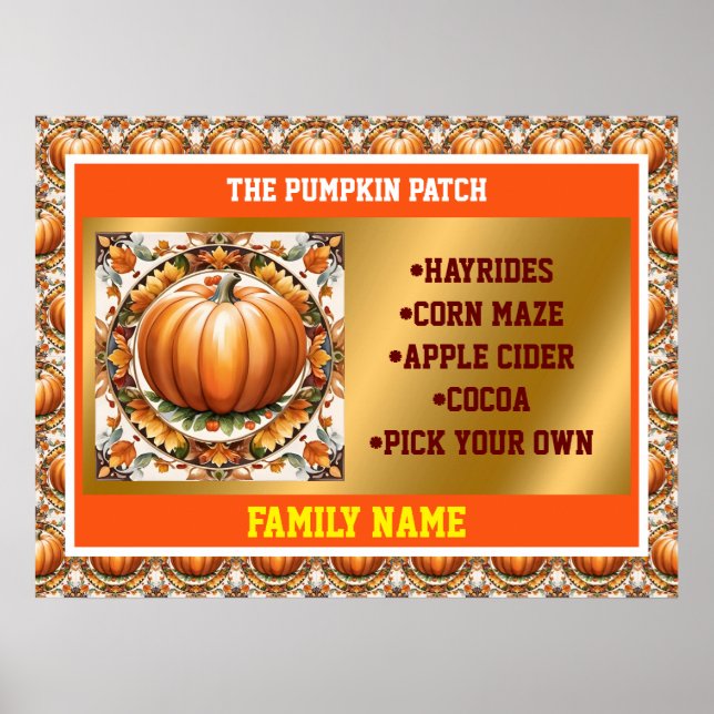 Herbst-Erntedanken Populäre Pumpkin-Sammlung Poster (Vorne)