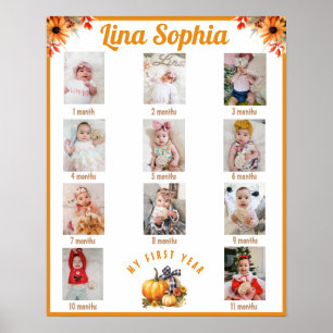 Herbst Erstes Jahr Fotos Geburtstag Poster