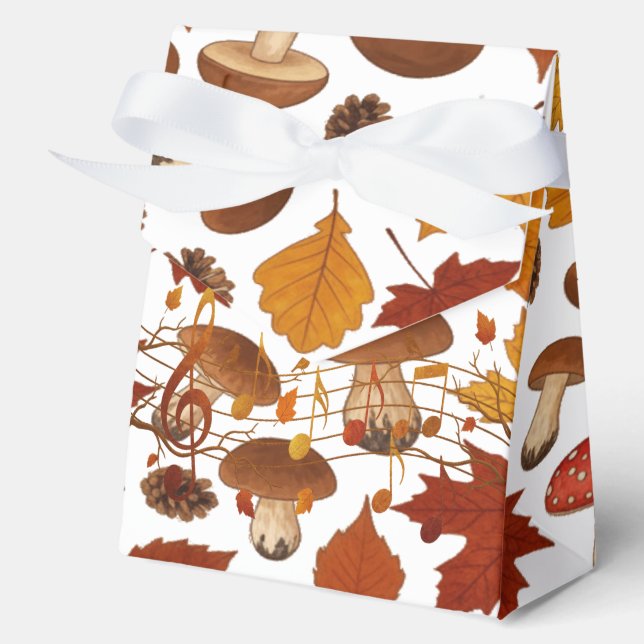 Herbst-Eule und Blätter Geschenkschachtel (Vorderseite)