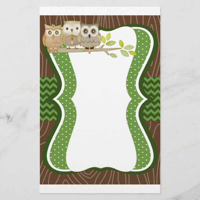 Herbst-Eulen-Briefpapier Briefpapier (Vorderseite)