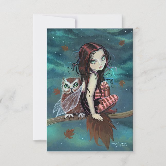 Herbst-Eulen-Fantasy-Kunst (Vorderseite)