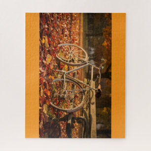Herbst-Fahrrad-Puzzle Gemütliche Herbstblätter-K Puzzle