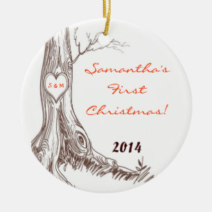 Herbst-Fall-Baum Initia personalisierte Keramik Ornament