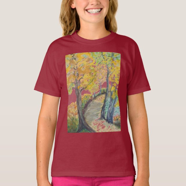 Herbst-Fall-Baum verlässt Kunst-Malerei-Schicksal T-Shirt (Vorderseite)