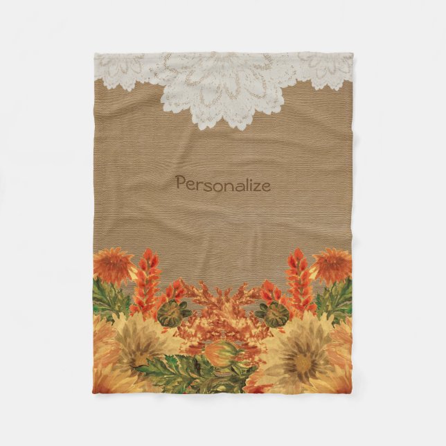Herbst-Fall-Blumen-Entwurf Fleecedecke (Vorderseite)