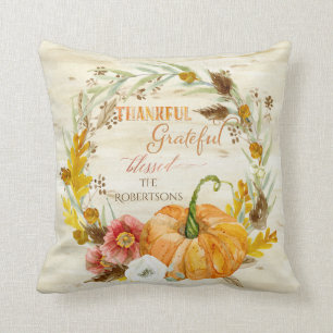 Herbst-Fall-Ernte-Saisondekor-Kürbis-Kranz Kissen