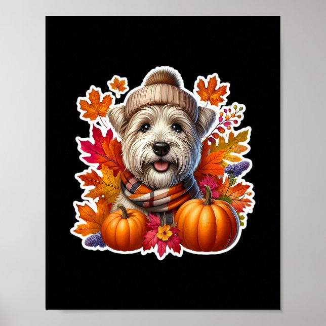 Herbst Fall Glen Of Imaal Terrier Ter Hundebesitze Poster (Vorne)