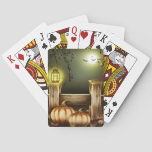 Herbst-Fall-Kürbis-Mond-Nachtschicksal Spielkarten