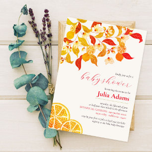 Herbst-Fall-Zitronen-Teeparty Baby Shower Einladung