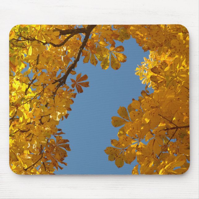 Herbst Fallende Blätter Kastanienbaum Mousepad (Vorne)