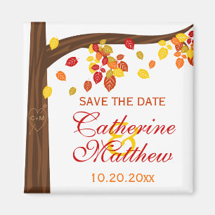 Herbst-fallendes Blätter Save the Date Magnet
