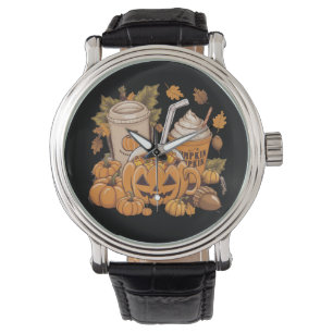 Herbst Familie Halloween Erntedankfest Niedlich He Armbanduhr