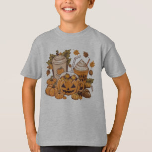 Herbst Familie Halloween Erntedankfest Niedlich He T-Shirt