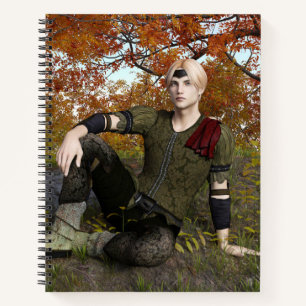 Herbst-Fantasie-Prinz-Wald-Porträt Notizbuch