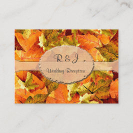 Herbst farbenfrohe Blätter Hochzeitskarten. Begleitkarte