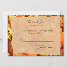Herbst farbenfrohe Blätter UAWG Hochzeitseinladung RSVP Karte