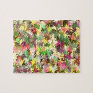 Herbst-Farbspritzer-Blätter Abstrakte Kunst Puzzle