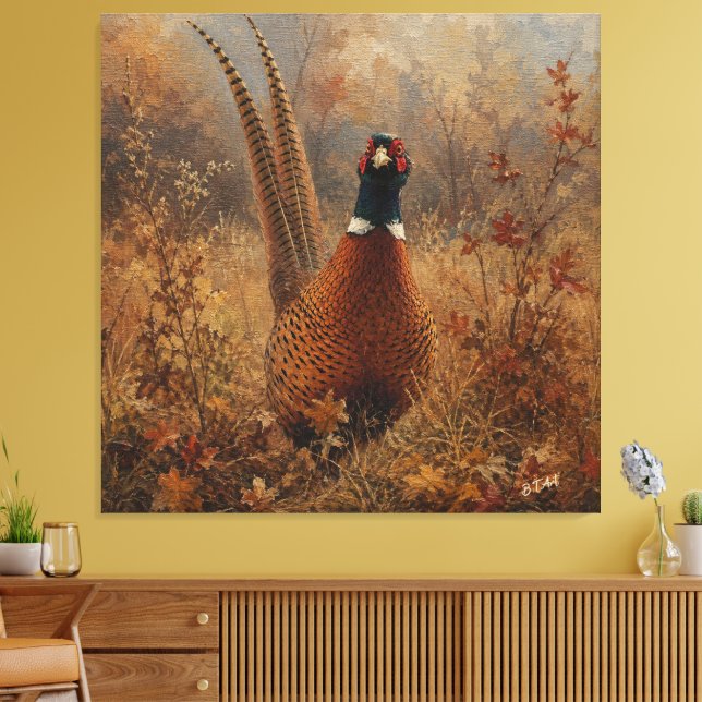 Herbst-Fasan-Ölgemälde  Leinwanddruck (Insitu (Wohnzimmer))