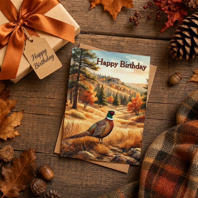Herbst-Fasan-Vogel-Wildtier-Geburtstag Karte (Von Creator hochgeladen)