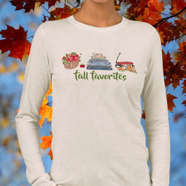 Herbst Favorites Äpfel Bücher Red Wagens Pumpkins Tri-Blend Shirt (Von Creator hochgeladen)