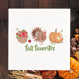 Herbst Favorites Watercolor Äpfel Türkei Pumpkin Serviette