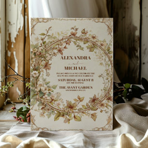 Herbst Feel Elegante Blumenhochzeit Einladung