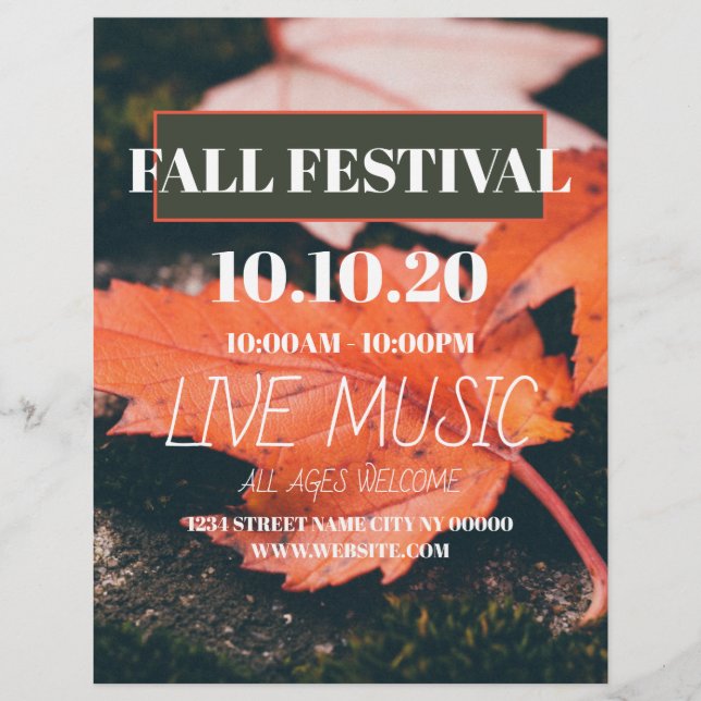Herbst Festival Party Flyer Poster (Vorne)